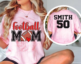 Voetbalshirt, voetbalteamshirt, voetbalcadeaus, wedstrijddagshirt, voetbalshirt, voetbalshirt moeder, comfortkleuren TieDye