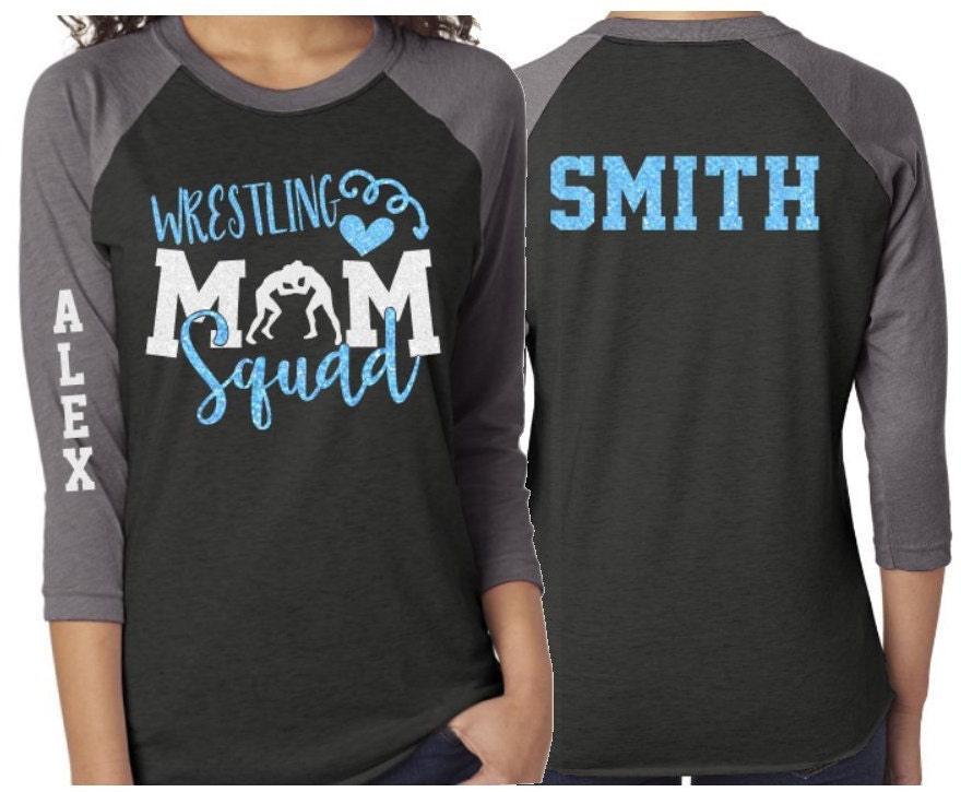 Glitter Wrestling Mom Squad Shirt Wrestling Shirt 3/4 - Etsy