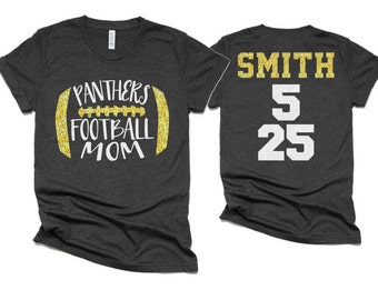 Glitter Football Mom Shirt | Football Shirts | Football Spirit Wear |  Bella Canvas Short Sleeve T-shirt | Customize team & colors