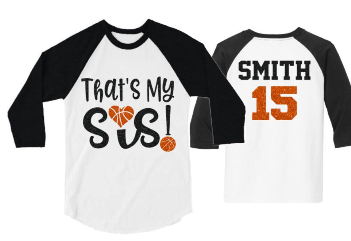 Glitter Basketball Sister Shirt That's My Sis Etsy