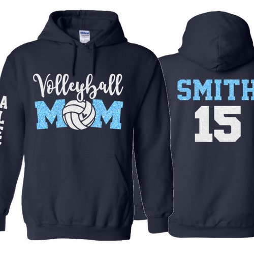 Glitter Volleyball Mom Hoodie Volleyball Hoodie Customize Etsy