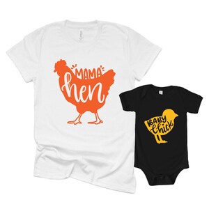 Mama Hen shirt | Baby Chick shirt | matching mom and baby shirts | mom gift | baby shower gift | mama and me shirts
