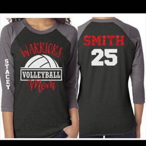 Glitter Volleyball Mom Shirt | Volleyball Shirt | Volleyball Shirts | Volleyball Mom Shirts | Cute Volleyball Tee | Customize Team & Colors