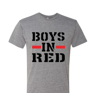 Boys in red Fireman Shirt | Personalized fireman t shirt | Custom Firefighter Shirt  | Firefighter Shirt