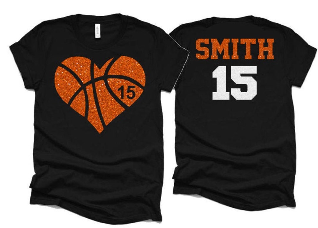 Camisa de corazon de baloncesto brillante camisetas de baloncesto camisas de mama de baloncesto baloncesto Bling camiseta Bella Canvas Etsy