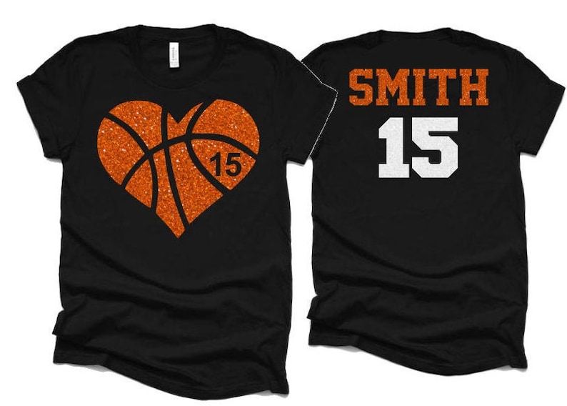 Glitter Basketball Heart Shirt Basketball Tshirts Etsy