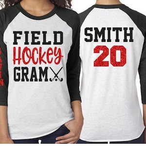 Glitter Hockey Mom shirt | I Love My Hockey Player | Hockey Bling | Hockey Spirit Wear | Customize  Colors
