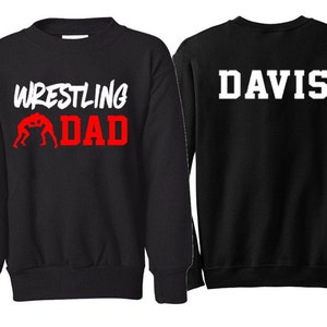 Glitzer Wrestling Dad Rundhalsausschnitt | Wrestling-Sweatshirt | Farben anpassen