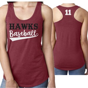 Glitter Baseball Tank Top Baseball Mom Tank Top Racerback Tank Baseball Tank Customize Your Team & Colors image 3