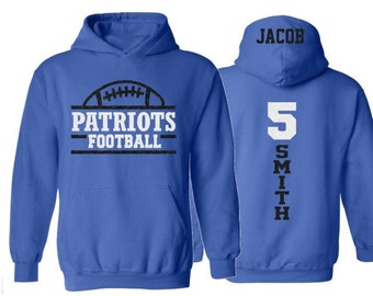 Glitter Football Hoodie | Football Bling |  Customize Team & Colors | Football Spirit Wear | Adult or Youth Sizes