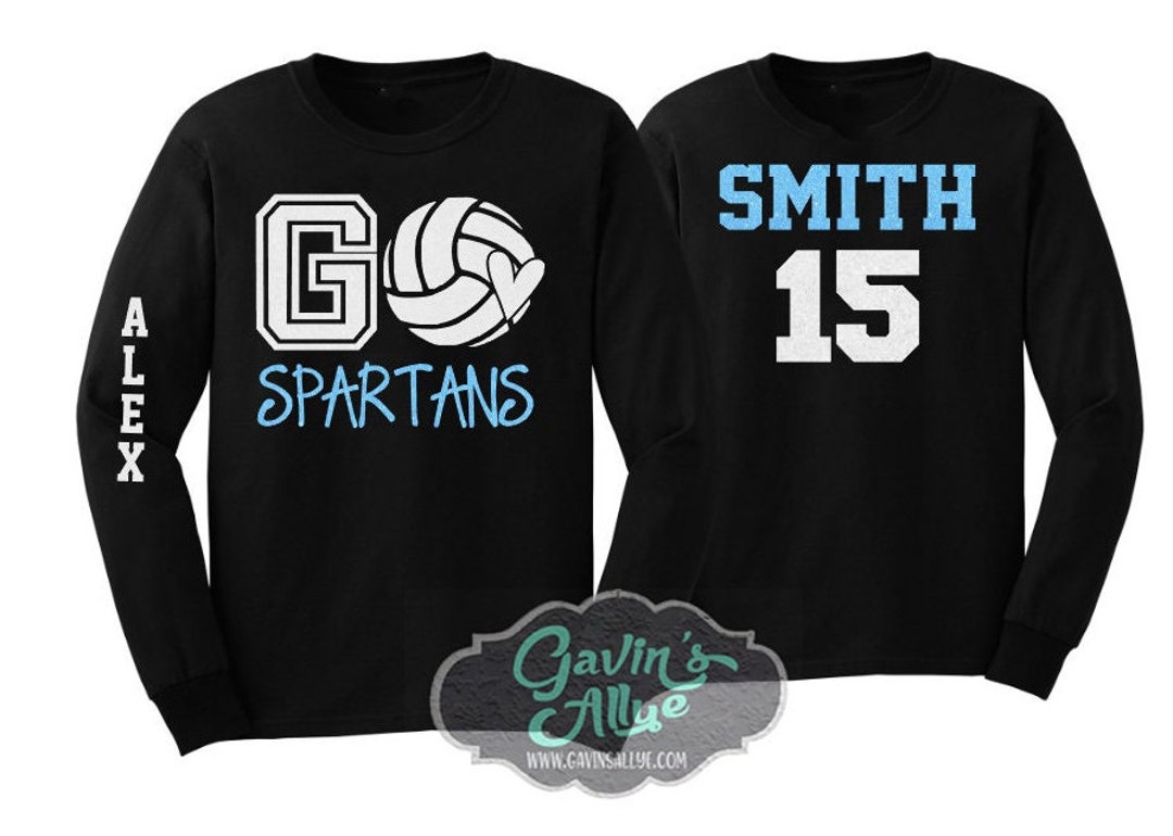 Glitter Volleyball Shirt Long Sleeve Volleyball Shirts Custom Volleyball Shirts Customize Team