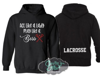 Glitter Lacrosse Hoodie Lacrosse Bling Lacrosse Hoodie
