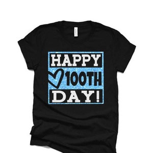 Glitter Happy 100 Days Shirt | Short Sleeve T-shirt | 100th Day of School | Youth or Adult image 1