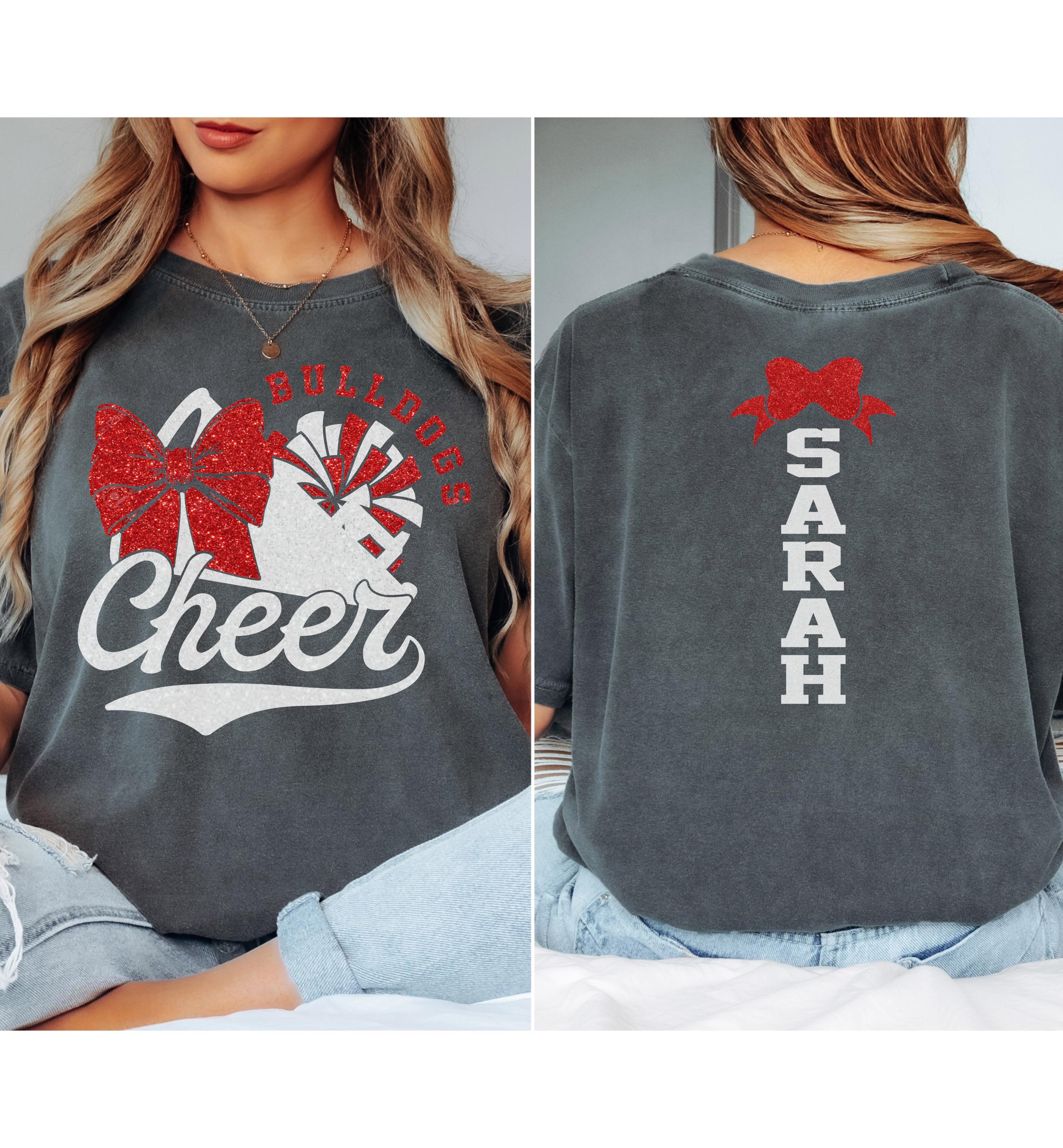 Glitter Custom Cheer Shirt | Personalized Cheer Shirt | Shirt for Cheerleader | Comfort Colors | Gift for Cheerleader | Cute Cheer Shirt