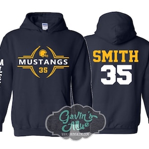 Football Hoodie | Customize Team & Colors | Football Spirit Wear | Adult or Youth Sizes