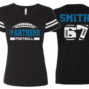 Glitter Football Mom Shirt | Football Shirt |  Football Mom Shirts  | V Neck Short Sleeve Shirt | Football Bling | Customize Football Shirt