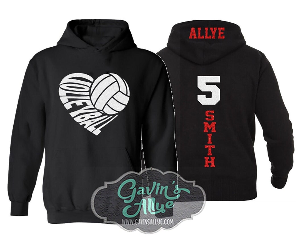 Glitter Volleyball Hoodie Volleyball Hoodies Volleyball - Etsy