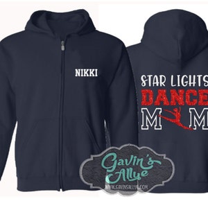 Glitter Dance Zip sudadera con capucha / sudadera con capucha de baile / Dance Bling / Dance Spirit Wear / Personalizar equipo y colores / Jóvenes o adultos