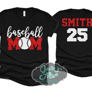 Glitter Baseball Mom Shirt | Baseball Shirt | Bella Canvas Tshirt | Baseball Spiritwear | Customize Your Colors