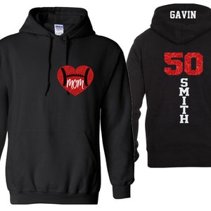 Glitter Football Hoodie | Football Hoodies | Football Mom Hoodies | Football Mom Shirts |Customize  Team & Colors | Adult or Youth Sizes