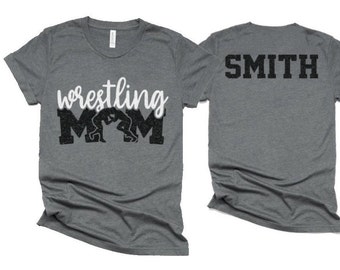 Glitter Wrestling Mom Shirt | Wrestling Mom Shirt | Cute Wrestling Shirt | Short Sleeve |  Bella Canvas T-shirt | Customize Colors