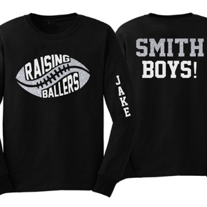 Glitter Football Shirt |  Football Shirts | Raising Ballers | Two Players | Long Sleeve Shirt | Football Bling | Football Spirit Wear