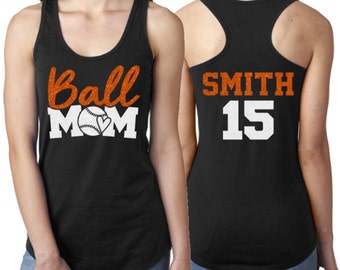 Glitter Ball Mom Tank Tops | Baseball Mom Tank Top | Baseball Shirts | Racer back Tank | Softball Tank