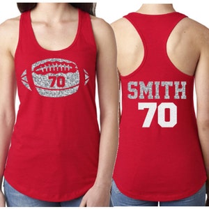 Glitter Football Mom Tank Top | Glitter Football Shirt | Custom Football Tank | Mom Football Tank | Football Tank Top |Customize Colors