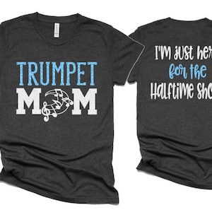 Glitter Trumpet Mom T-shirt | Band Shirts | Short Sleeve Tshirt | Bella Canvas Tshirt | Customize with your Colors