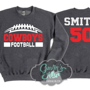 Football Crewneck Sweatshirt |  Football Spirit Wear | Custom Football | Crewneck Sweatshirt | Football Spirit Wear