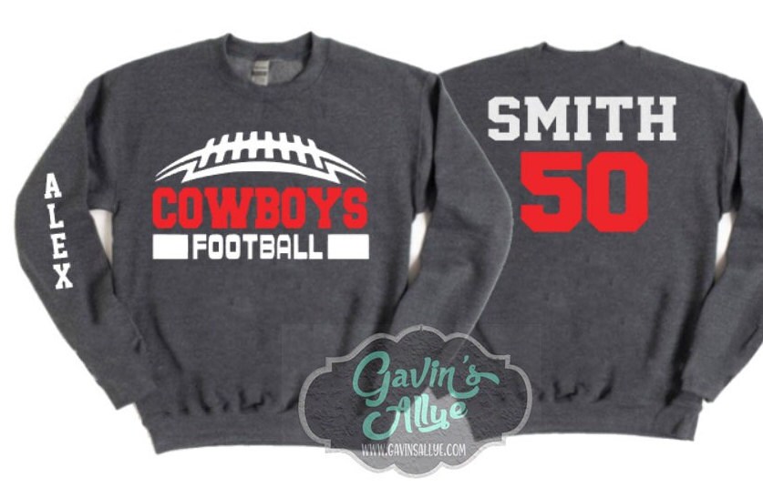 Football Crewneck Sweatshirt Football Spirit Wear Custom Etsy