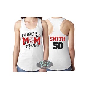Baseball  Mom Tank Top | Glitter Baseball Mom Squad Tank Top | Baseball Tank Top | Customize Team & Colors