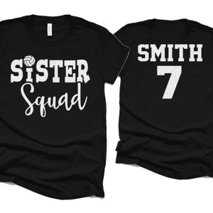 Glitter Volleyball Sister Squad Shirt | Volleyball shirts | Volleyball Bling | Bella Canvas T-shirt | Youth & Adult