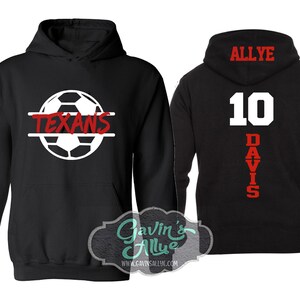 Soccer Hoodie Customize With Your Team Colors Adult or Youth