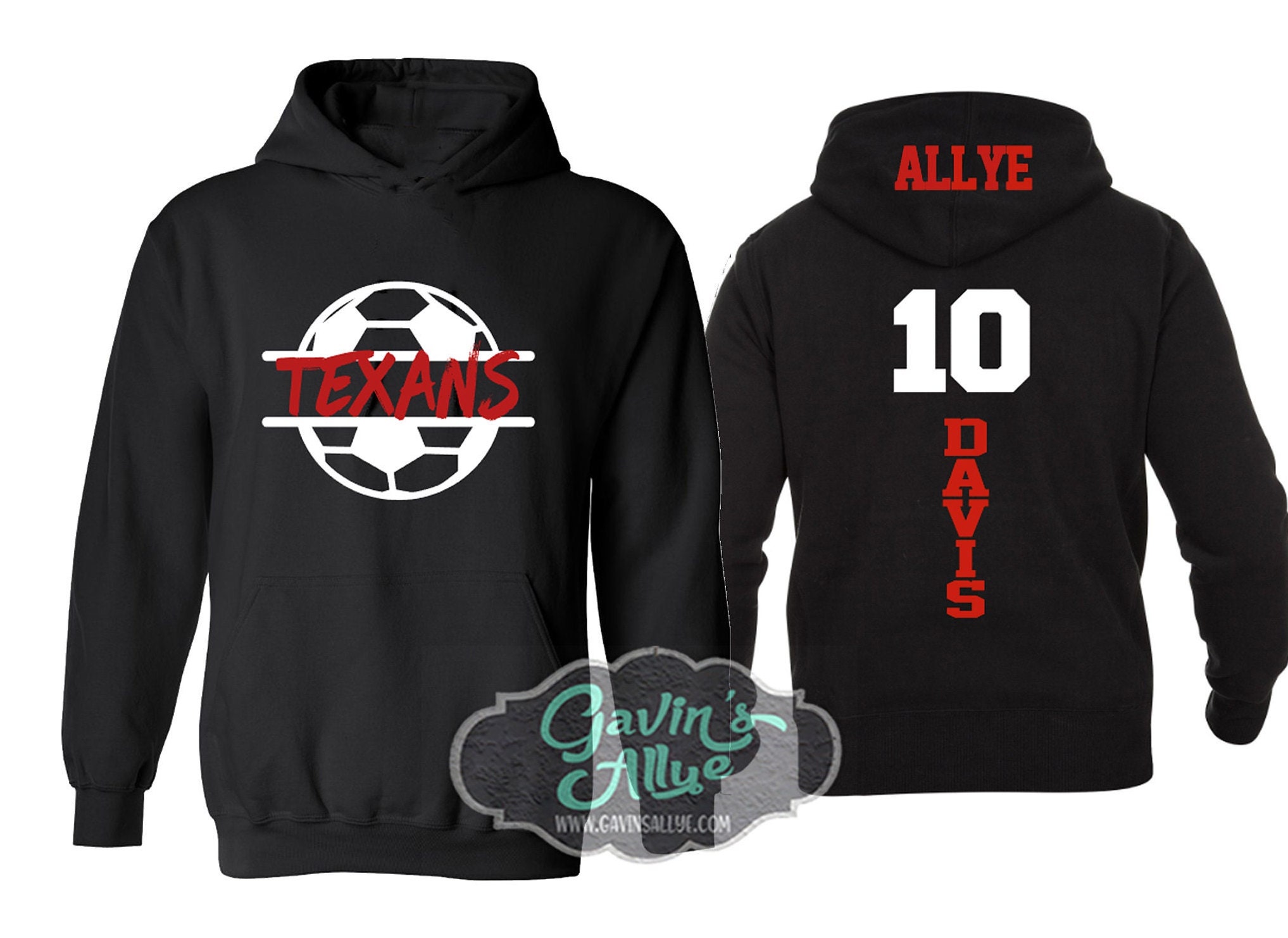 Soccer Hoodie Customize With Your Team Colors Adult or Youth