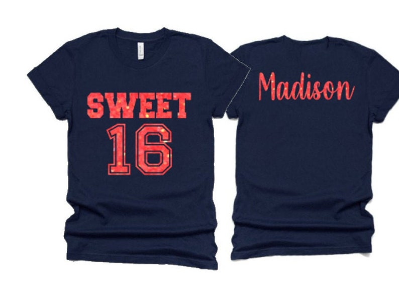 Dulces 16 / Camiseta de cumpleaños / Camiseta de dulces 16 / Camiseta de cumpleaños / Camiseta de cumpleaños / Camiseta de dulces 16 / Dulces 16 para jóvenes o adultos imagen 1