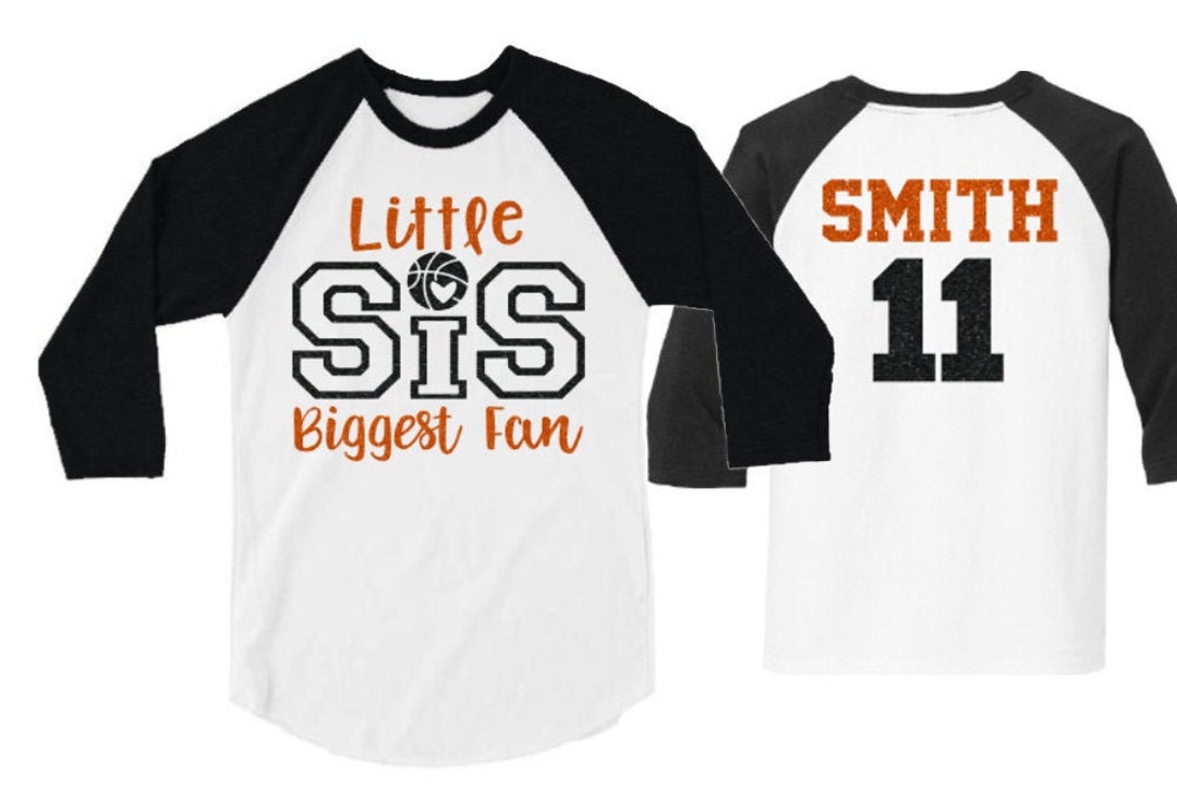 Glitter Basketball Sister Shirt Little Sis Biggest Fan Etsy