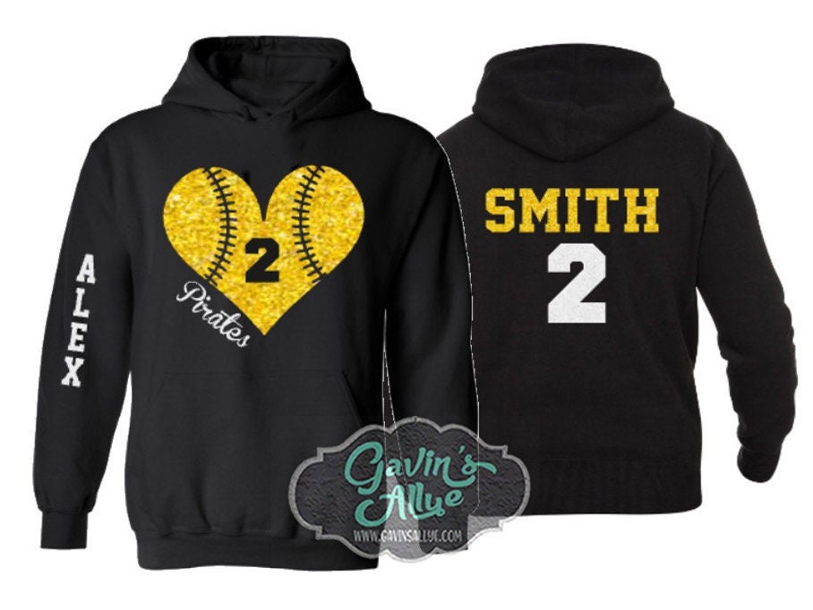 Discover Glitter Baseball Heart Hoodie  3D