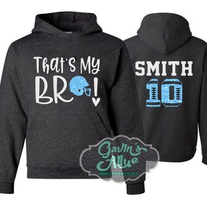 Glitter Football Sister Hoodie | That&#39;s My Bro Football Hoodies | Football Shirts | Hoodie Sweatshirt | Football Spirit Wear