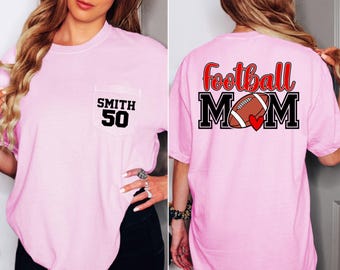 Maillot de football, Couleurs réconfortantes, Cadeaux football, Maillot de football, Maillot le jour du match, T-shirt de football, Chemise maman de footballeur, T-shirt avec poche