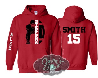 Football Hoodie | Customize Team & Colors | Football Spirit Wear | Custom Football Hoodie | Adult or Youth Sizes