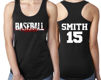 Baseball Tank Tops | Baseball Mom Tank Top | Baseball Shirts | Racer back Tank | Softball Tank