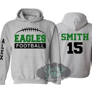 Glitter Football Hoodie | Customize Team & Colors | Football Spirit Wear | Custom Football Hoodie | Adult or Youth Sizes