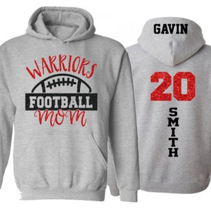 Glitter Football Mom Hoodie Football Hoodie Football Bling Football Spirit Wear Customize Team & Colors image 1