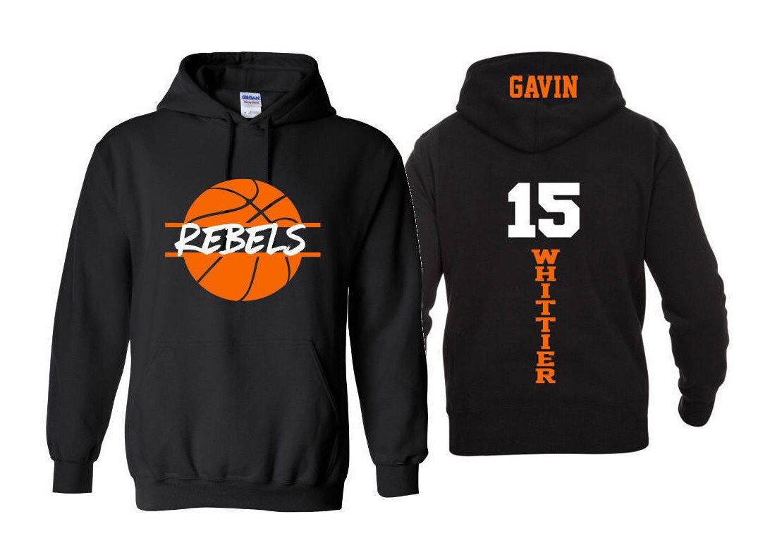 basketball jersey over a hoodie