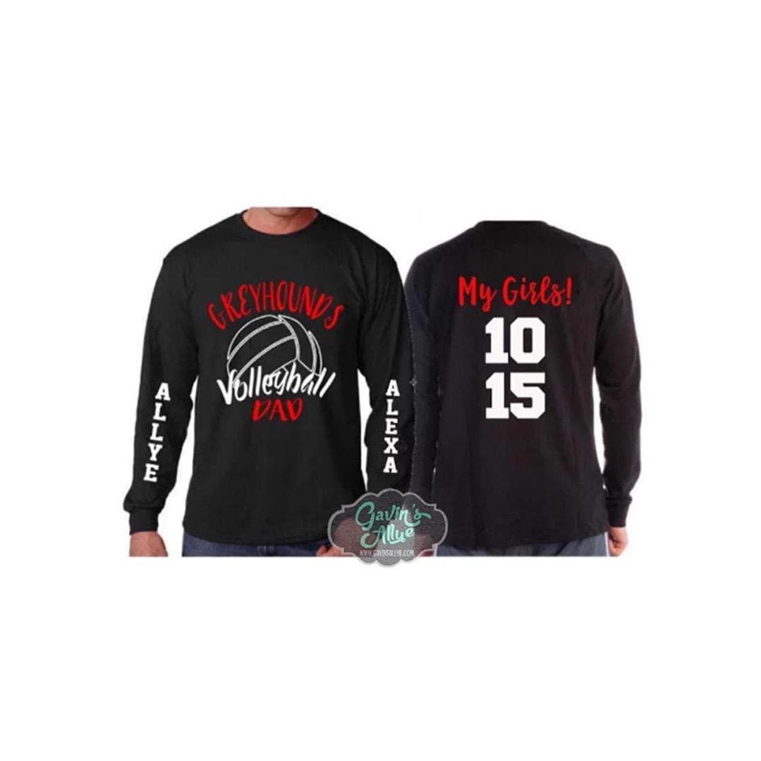Volleyball Dad Shirt | Volleyball Shirts | Long Sleeve | Two Names