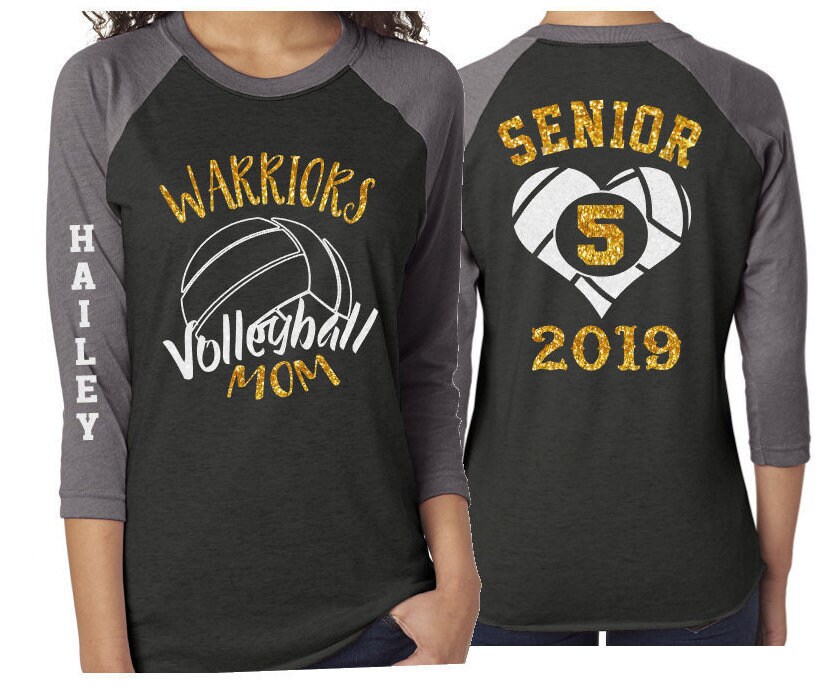 Glitter Volleyball Shirt Senior Volleyball Mom Shirt Etsy