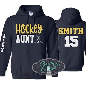 Glitter Hockey Hoodie | Hockey Aunt | Ice Hockey Hoodies | Hockey Bling | Hockey Spirit Wear | Customize Colors