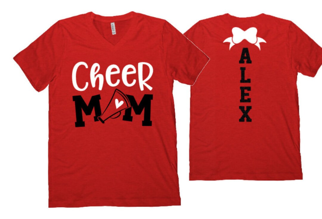Glitter Cheer Shirt Cheer Mom Shirt Bella Canvas V Neck T Etsy