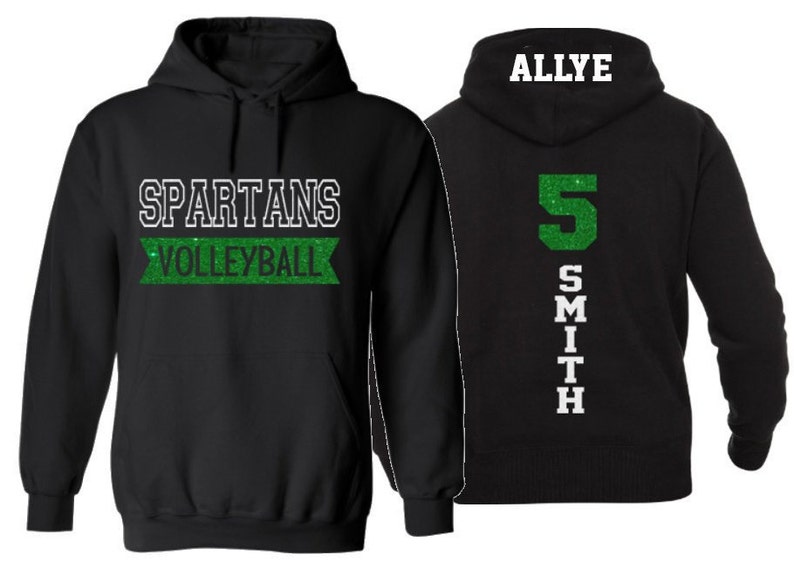 Glitter Volleyball Hoodie Volleyball Hoodies Volleyball Etsy